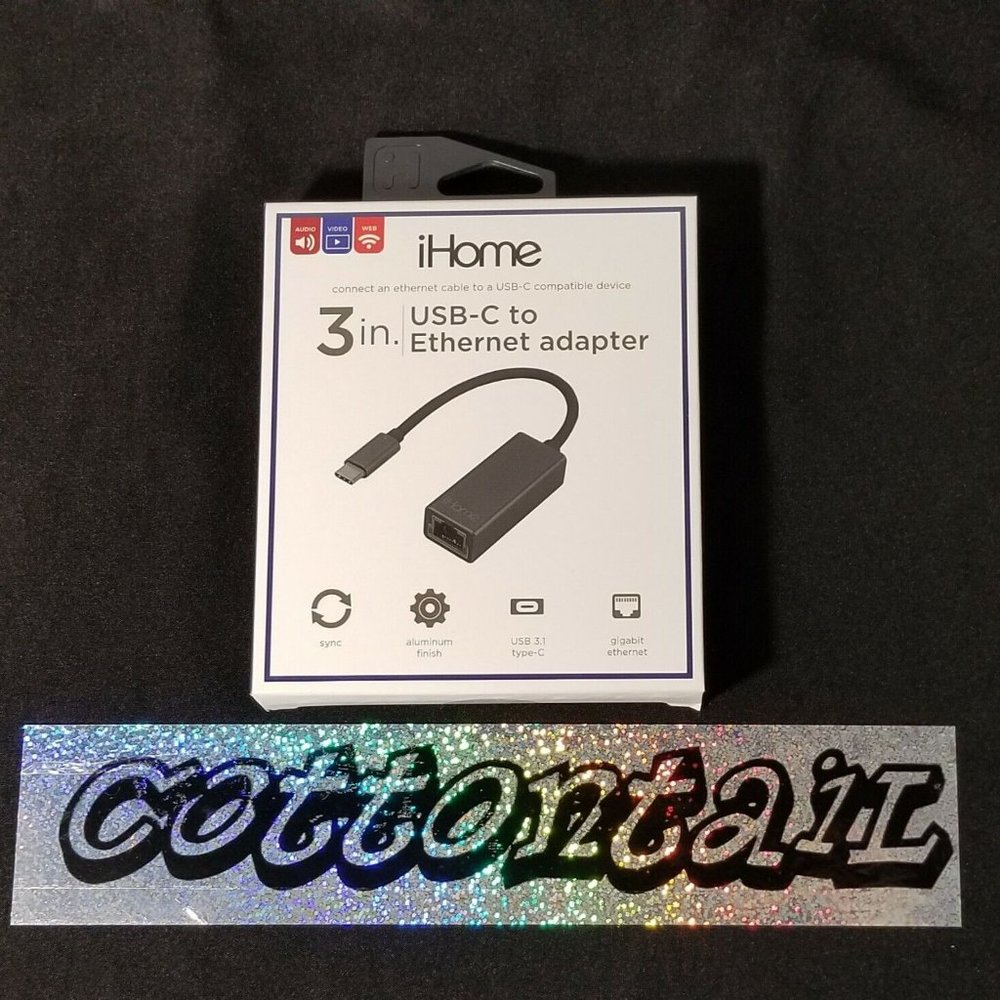 iHome 3 in. USB-C to Ethernet Adapter - NEW in Sealed Box